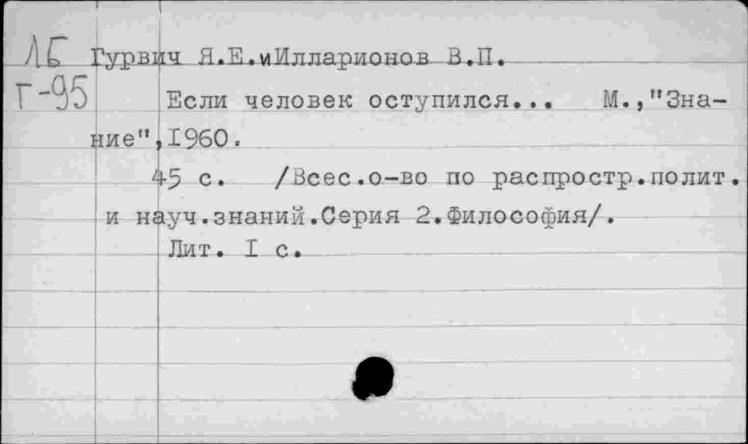 ﻿Если человек оступился... М.,"Знание" ,1960.
45 с. /Всес.о-во по распростр.полит. и науч.знаний.Серия 2.Философия/.
и— -Лит. 1с.